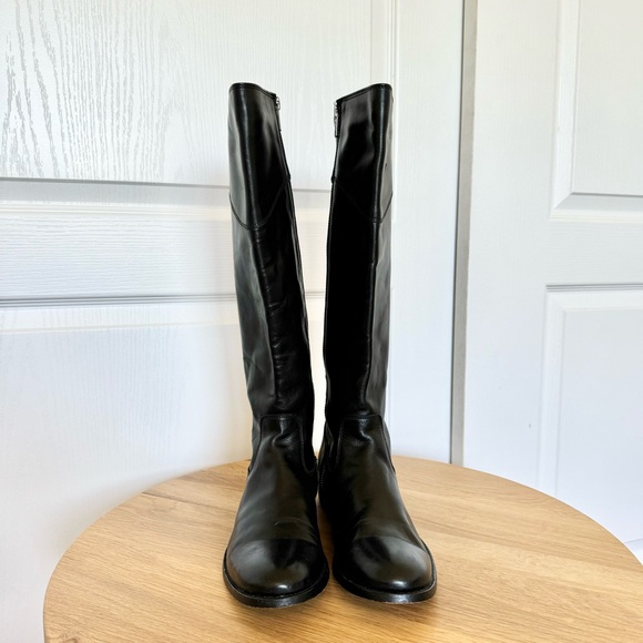Frye Melissa Button Inside Zip Knee High Leather Boots - Picture 2 of 9